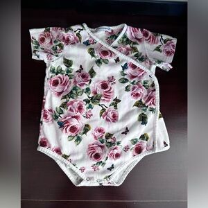 Dolce Gabbana toddler floral romper, authentic, used 9-12 mo. 74/80cm 29”-31”